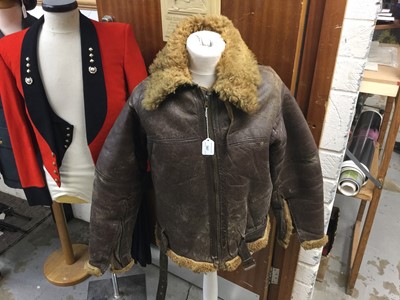 Lot 767 - Second World War RAF brown leather and sheepskin flying jacket