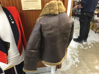 Lot 767 - Second World War RAF brown leather and sheepskin flying jacket