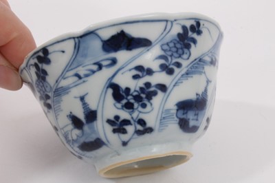 Lot 8 - Three pieces of 18th century Chinese blue and white porcelain, including two saucers and a tea bowl (one from the Nanking cargo)