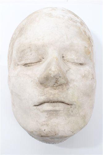 Lot 723 - 19th century plaster death mask of a young