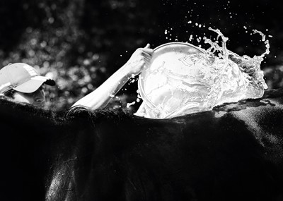 Lot 35 - Jayne Odell black and white photographic print, 'Splash', 80cm x 57cm