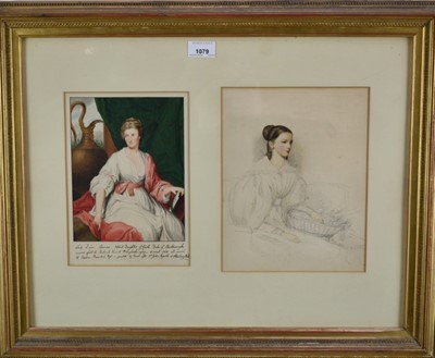 Lot 1079 - George Perfect Harding (1779-1853) watercolour portrait of Lady Diana Spencer, eldest daughter of Charles, Duke of Marlborough