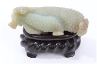 Lot 702 - Chinese green jade Carsving of a fruit, 9.5cm,...