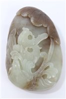 Lot 703 - Chinese Carsved green jade boulder ornament...