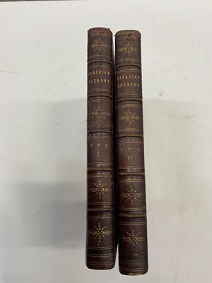 Lot 1782 - N. P. Willis - Canadian Scenery, illustrated W.H. Bartlett, numerous engraved plates, 2 vols, published Virtue London 1840/1842, half calf