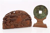 Lot 705 - Chinese boxwood scholars' mountain ornament,...