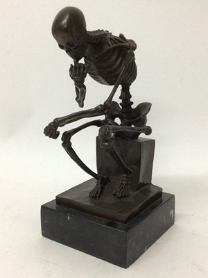 Lot 51 - Bronze sculpture of a skeleton