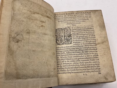 Lot 1795 - John Stow - The Annales of England, faithfully collected out of the most autenticall, Records, and other Antiquitie, from the first inhabitation untill this present yeere 1601, 8to, Contemporary ca...