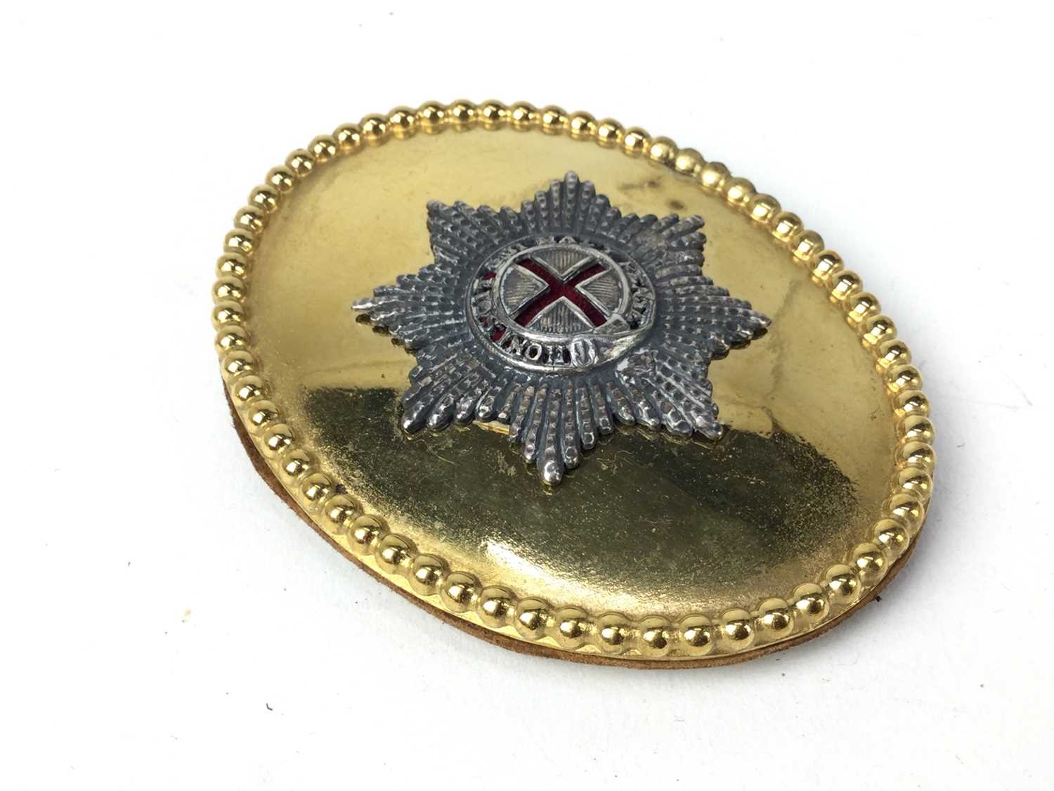 Lot 854 - Contemporary Coldstream Guards Bandsman's oval shoulder plate badge