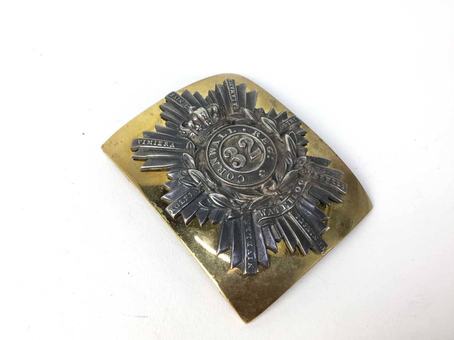Lot 855 - Victorian 32nd (Cornwall) Regiment of Foot officers (pre 1881) shoulder plate.