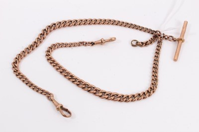 Lot 244 - Edwardian 9ct rose gold curb link watch chain