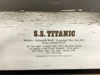 Lot 129 - Titanic interest - White Star Line S.S. Titanic print, 48cm x 38cm in gilt and wooden glazed frame, 63cm x 53cm overall