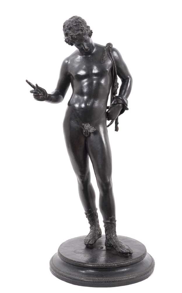 Lot 796 - Large 19th century Grand Tour bronze figure of Narcissus