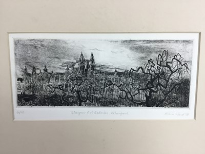 Lot 123 - Group of etchings, including Marion Rhodes - Open Cast Coal Mining, Over Hulton, 25 x 35cm, various others, all unframed (9)