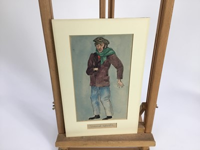 Lot 124 - Thomas Rowell (1920-1999) watercolour - Bluebeard, Wedding Guest - Act III, signed, 51 x 34cm, together with three further theatre costume designs, two framed