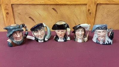 Lot 31 - Collection of 13 Royal Doulton character jugs including William Shakespeare D6689, The Poacher D6429, and Yachtsman D6622 together with one other Lancaster Sandland jug (14)