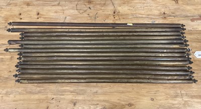 Lot 251 - Collection of brass stair rods, together with fittings.