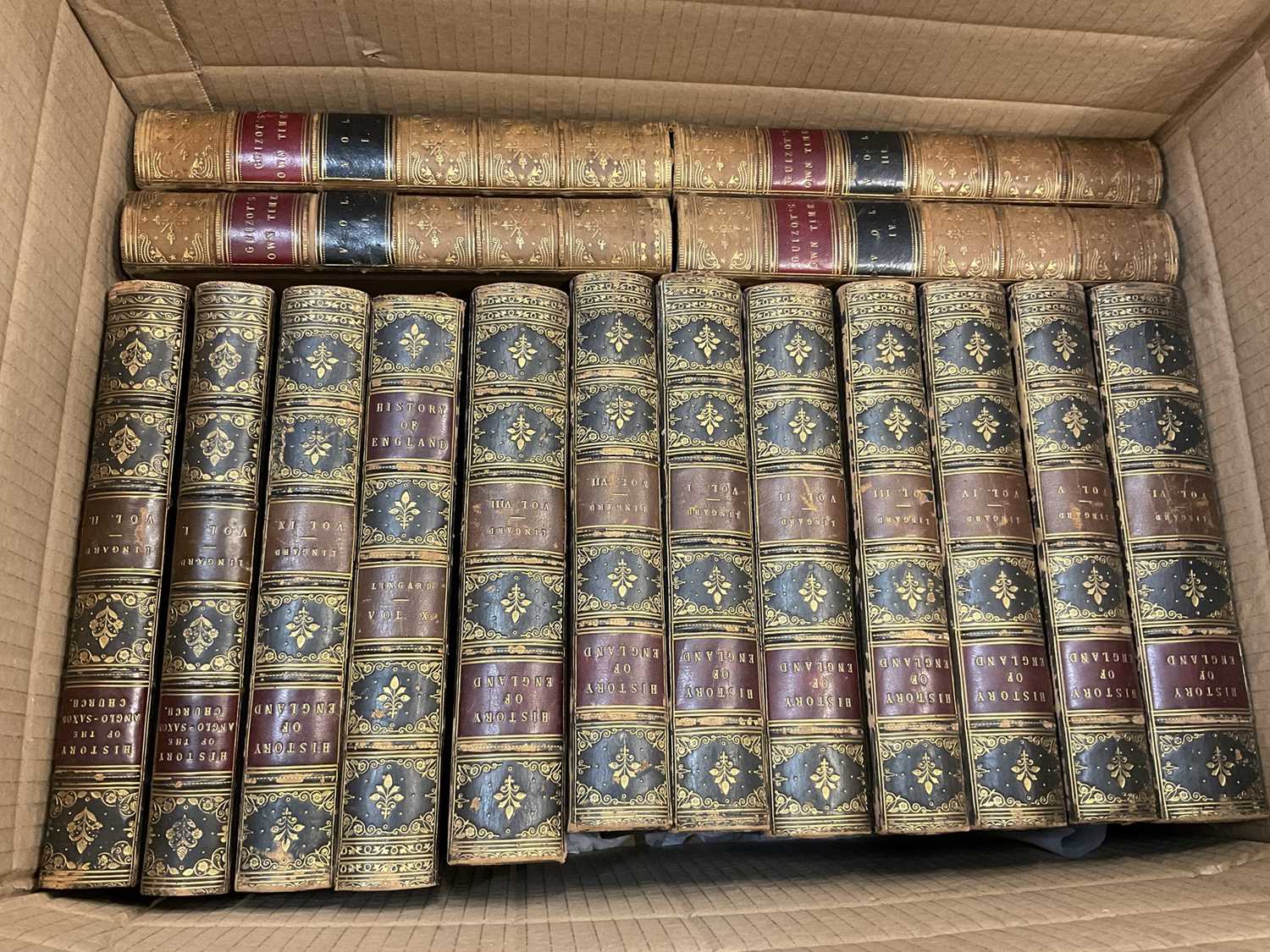 Lot 1672 - John Lingard - The History of England, fifth edition in 10 volumes, London, Charles Dolman 1849, 8vo, and various other decorative bindings. (2 boxes)