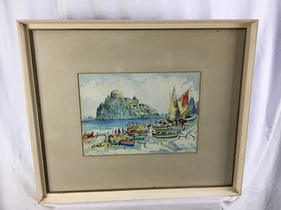 Lot 329 - Attributed to Jack Cox (1914-2007), watercolour scene of Ischia, framed