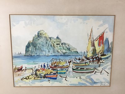 Lot 329 - Attributed to Jack Cox (1914-2007), watercolour scene of Ischia, framed