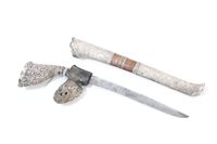 Lot 705 - 19th century Malay silver and horn-mounted...