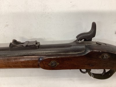 Lot 1006 - Victorian British military 1853 Pattern three band Enfield rifle dated 1860 complete with socket bayonet with scabbard