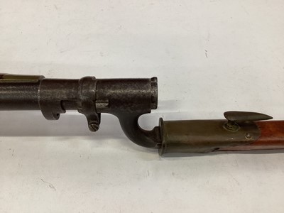 Lot 1006 - Victorian British military 1853 Pattern three band Enfield rifle dated 1860 complete with socket bayonet with scabbard