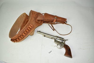 Lot 1008 - Replica Colt blank firing revolver with leather holster and belt