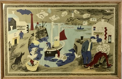 Lot 269 - Julian Trevelyan (1910-1988) school print - The Harbour, 48cm x 75cm in glazed frame