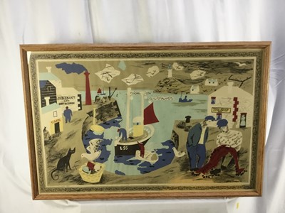 Lot 269 - Julian Trevelyan (1910-1988) school print - The Harbour, 48cm x 75cm in glazed frame