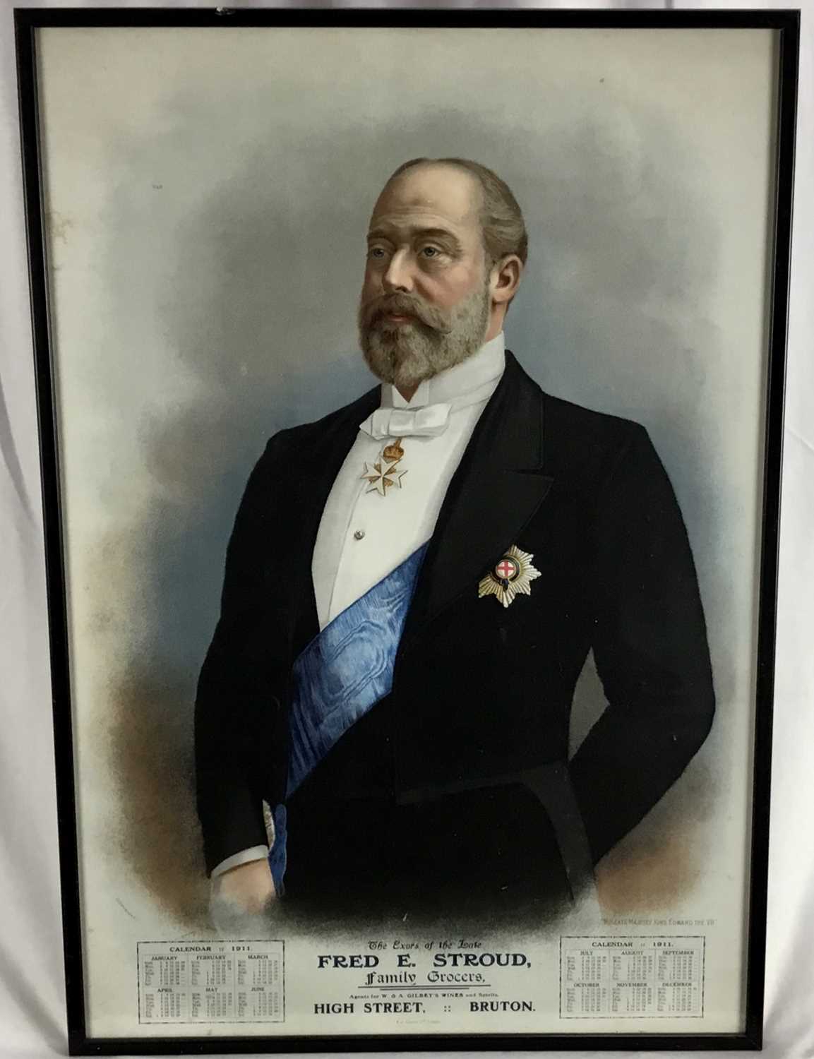 Lot 107 - King Edward VII poster in glazed frame 52cm x 76cm overall