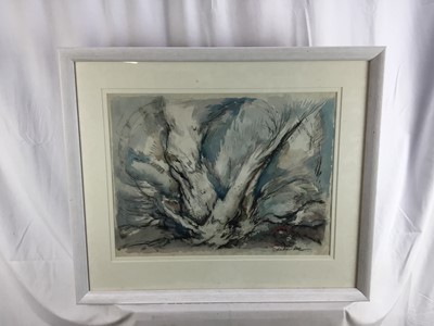 Lot 106 - Adrian Hill, mixed media - trees, signed, 52cm x 39cm in glazed frame