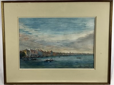 Lot 316 - Hermione Hammond (1910-2005) watercolour, Venetian canal scene
