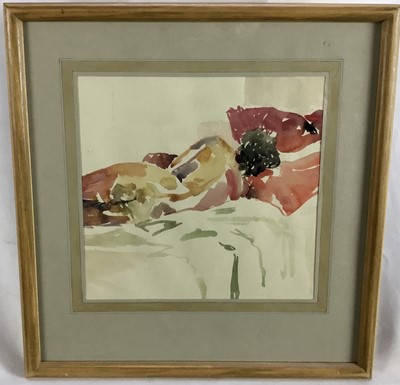Lot 311 - Marguerite McBey (1905-1999) watercolour - reclining figure, 20.5cm x 20.5cm