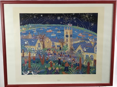 Lot 343 - John Dyer signed limited edition print - 'Happy New Year' - in glazed red frame
