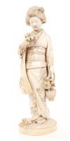 Lot 643 - Japanese Meiji Carsved ivory figure of a...