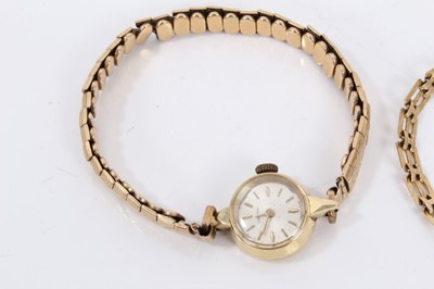 Lot 377 - Ladies vintage Certina 14ct gold cased wristwatch on 9ct gold bracelet and an Accurist 9ct gold wristwatch on 9ct gold bracelet (2)