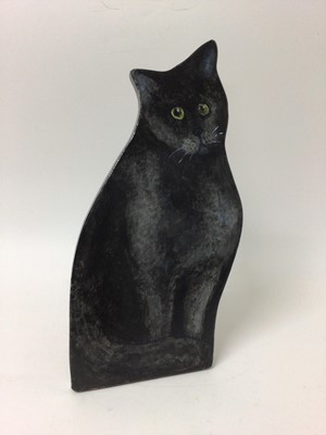 Lot 180 - Painted wooden cat dummy board by Dave Ross, 40cm high