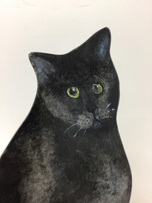 Lot 180 - Painted wooden cat dummy board by Dave Ross, 40cm high