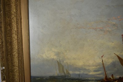 Lot 1195 - William Henry Williamson (1820-1883) oil on canvas, Fishing Boats off the Coast, signed and dated 1864, 66cm x 102cm, in gilt frame