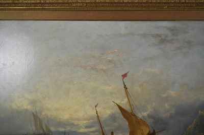 Lot 1195 - William Henry Williamson (1820-1883) oil on canvas, Fishing Boats off the Coast, signed and dated 1864, 66cm x 102cm, in gilt frame