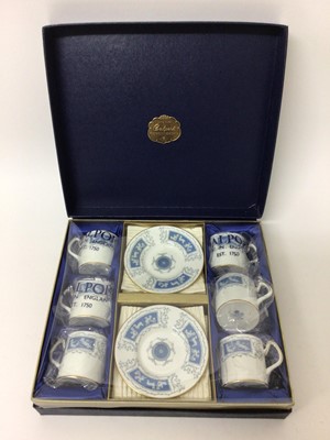 Lot 184 - Coalport bone china Revelry pattern six-person coffee set in original box and wrapping