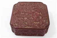 Lot 655 - Fine Chinese Qing period cinnabar lacquer box...