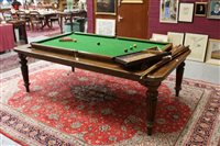 Lot 1169 - Edwardian oak metamorphic dining / snooker...