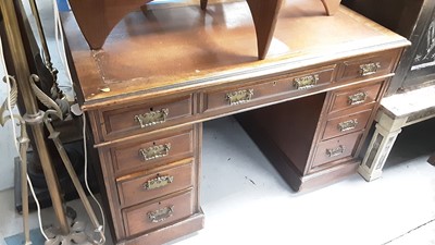 Lot 1168 - Late 19th century mahogany pedestal desk