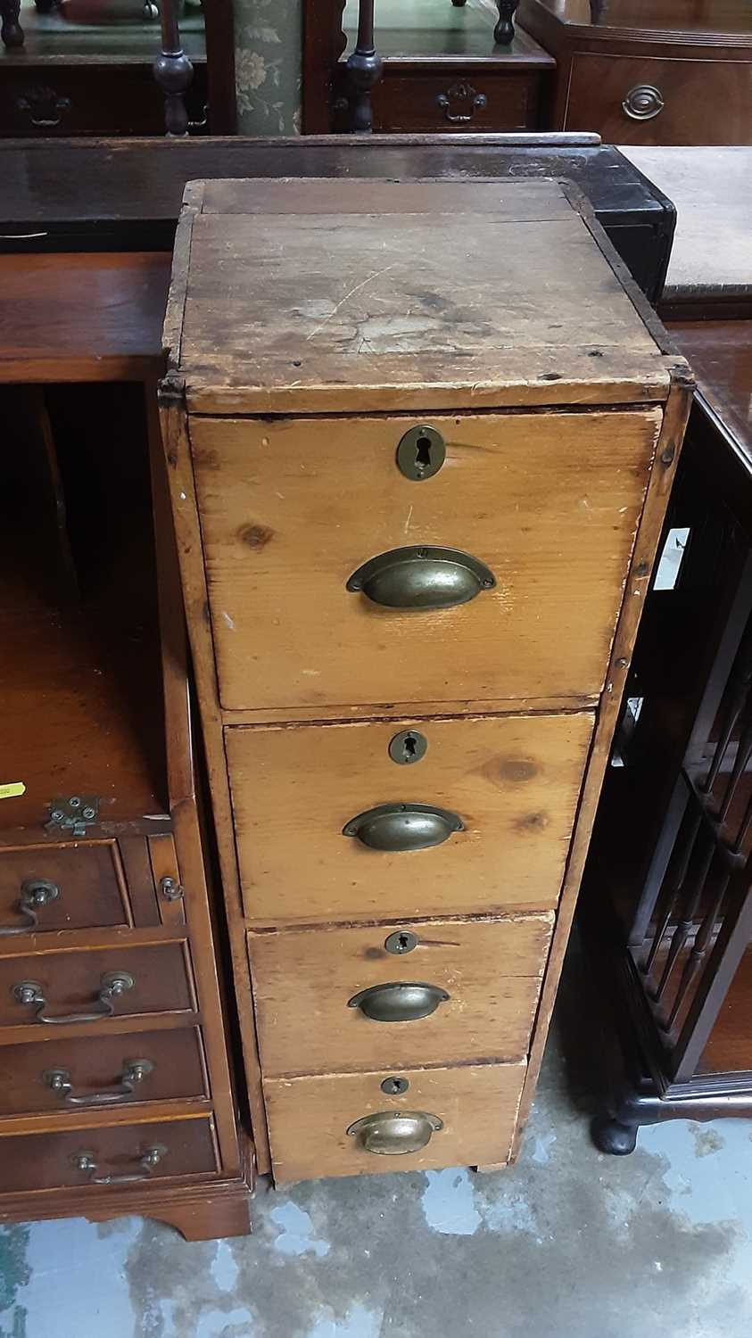 Lot 1159 - Victorian pine narrow chest of drawers