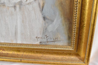 Lot 1124 - Horace Fisher (1861-1934) oil on board - portrait of a young girl, 'Dora', Dorothy Green, signed, labels verso, 34.5cm x 26cm, in glazed gilt frame