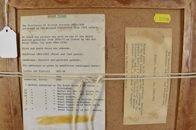 Lot 1124 - Horace Fisher (1861-1934) oil on board - portrait of a young girl, 'Dora', Dorothy Green, signed, labels verso, 34.5cm x 26cm, in glazed gilt frame