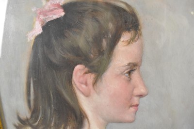 Lot 1125 - Horace Fisher (1861-1934) oil on board - 'Daisy', Marion Charlotte Green (Daisy was her pet name) signed and dated (18)'94, labels verso