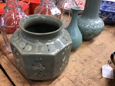 Lot 26 - Three Korean celadon vases